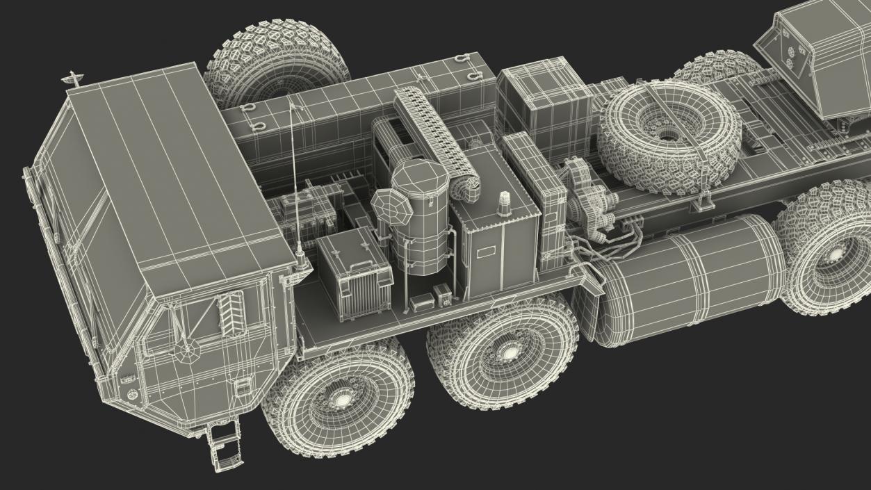 3D M983 Tractor with ANTPY2 XBand Radar Rigged model