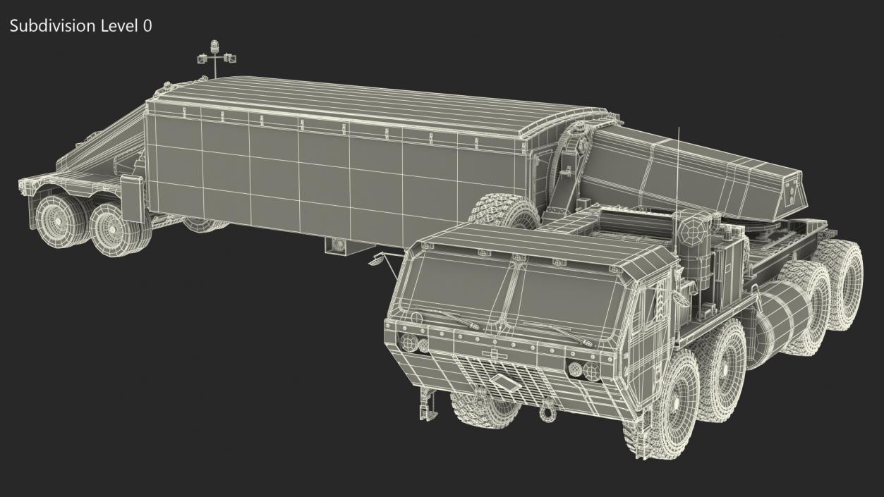 3D M983 Tractor with ANTPY2 XBand Radar Rigged model