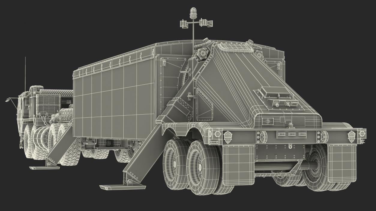 3D M983 Tractor with ANTPY2 XBand Radar Rigged model