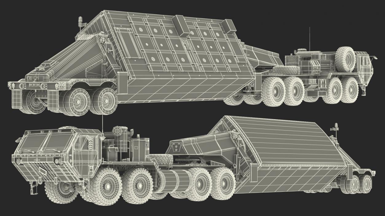 3D M983 Tractor with ANTPY2 XBand Radar Rigged model