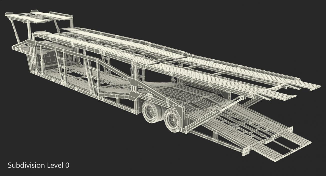 3D Car Hauler Trailer Generic