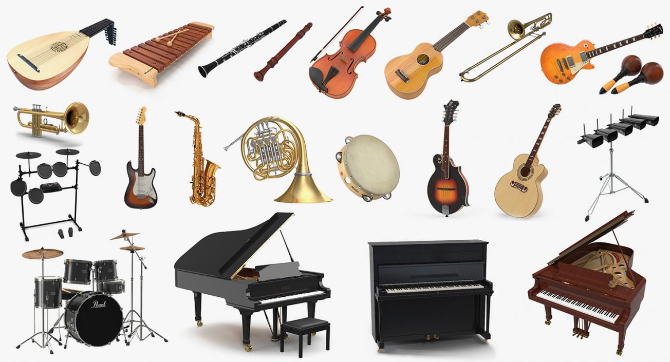 Musical Instruments 3D Models Collection 3 3D