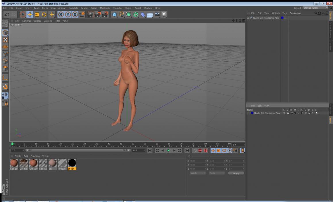 Nude Woman Standing Pose 3D model