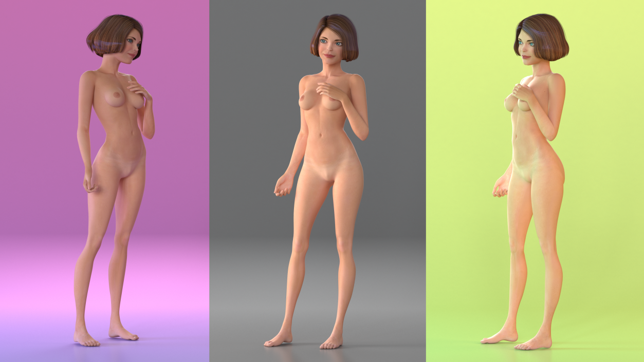 Nude Woman Standing Pose 3D model