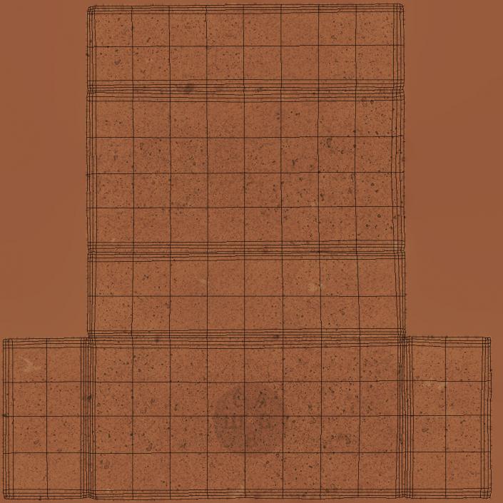 3D Rectangle Brown Fire Brick