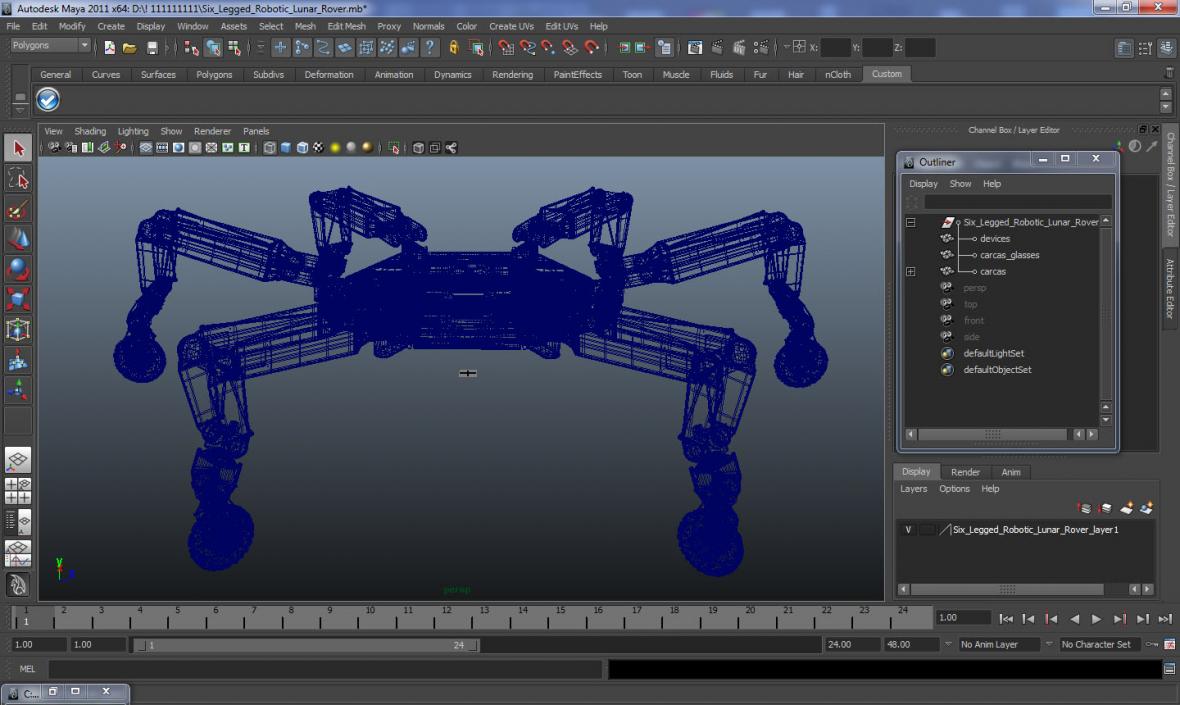 3D model Six Legged Robotic Lunar Rover