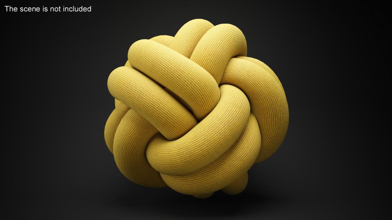 3D model Mustard Round Knot Pillow