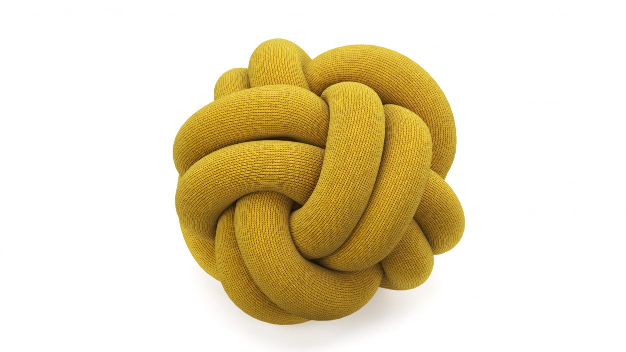 3D model Mustard Round Knot Pillow