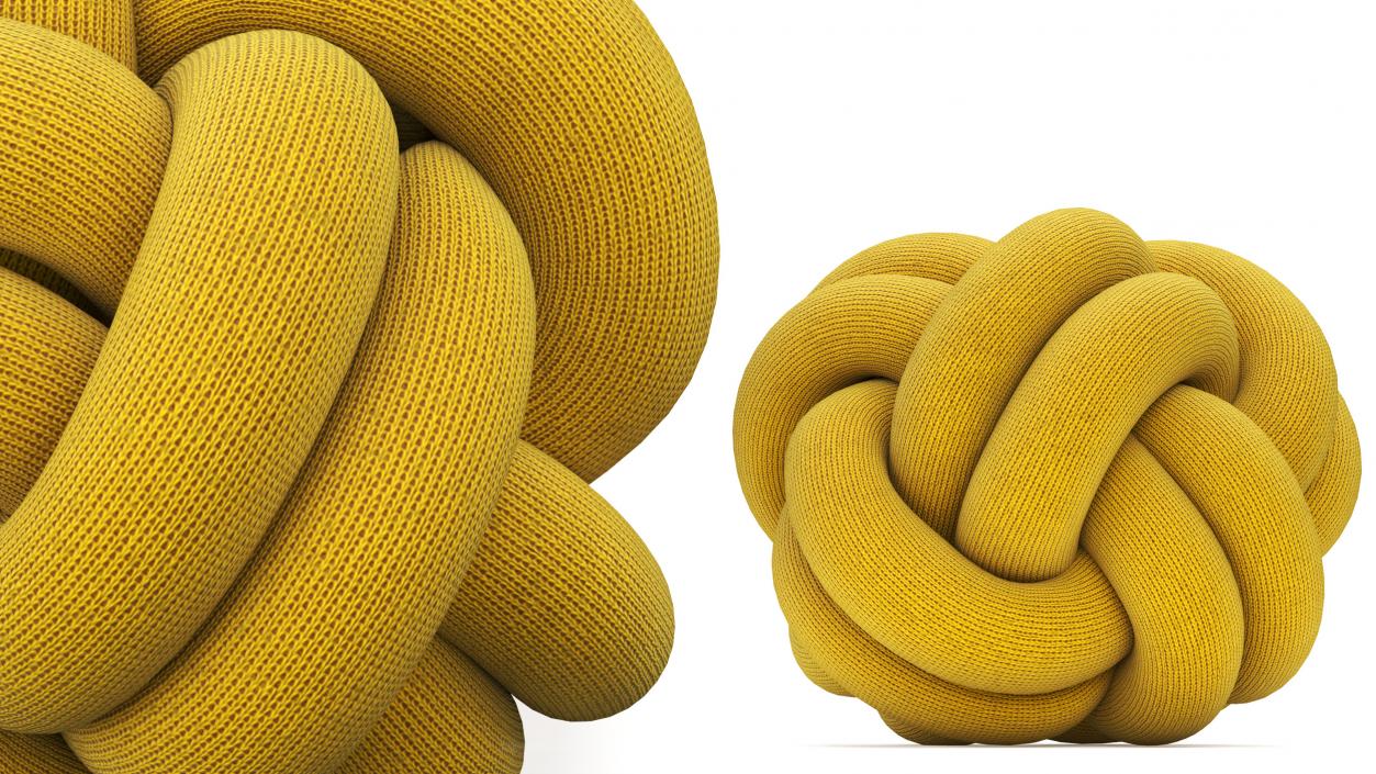 3D model Mustard Round Knot Pillow