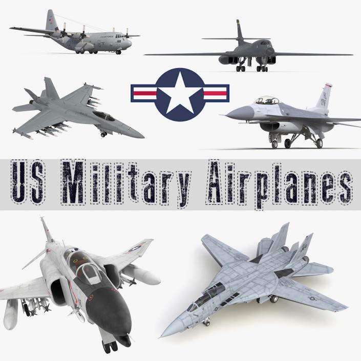 3D model US Military Airplanes Collection(1)