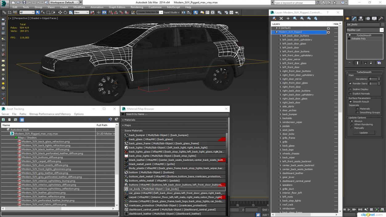 3D Modern SUV Rigged for Maya