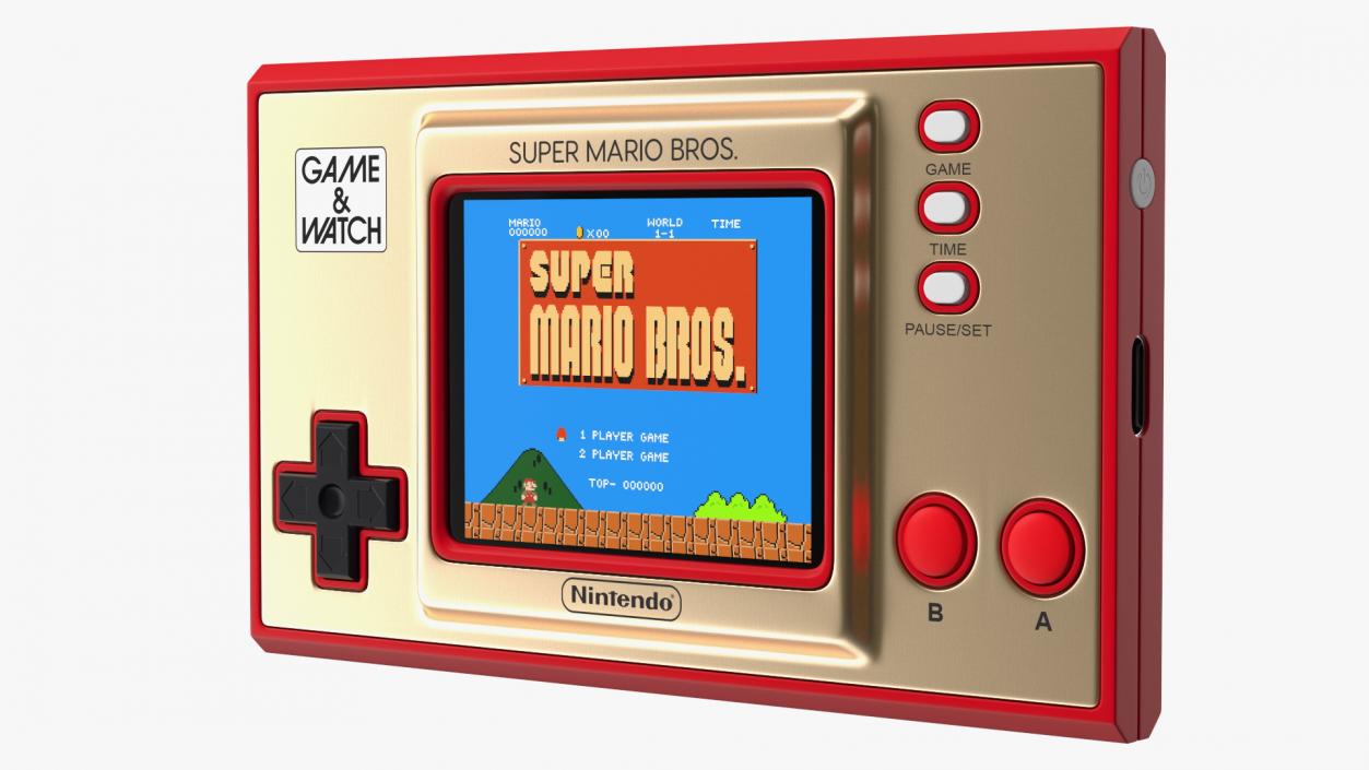 3D Nintendo Game and Watch Console Super Mario Bros model