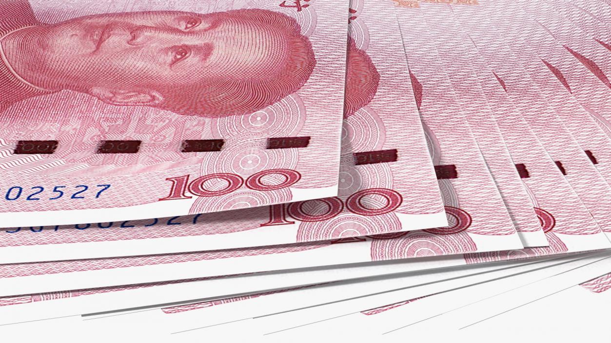 3D model Chinese 100 Yuan 2015 Banknotes Fan