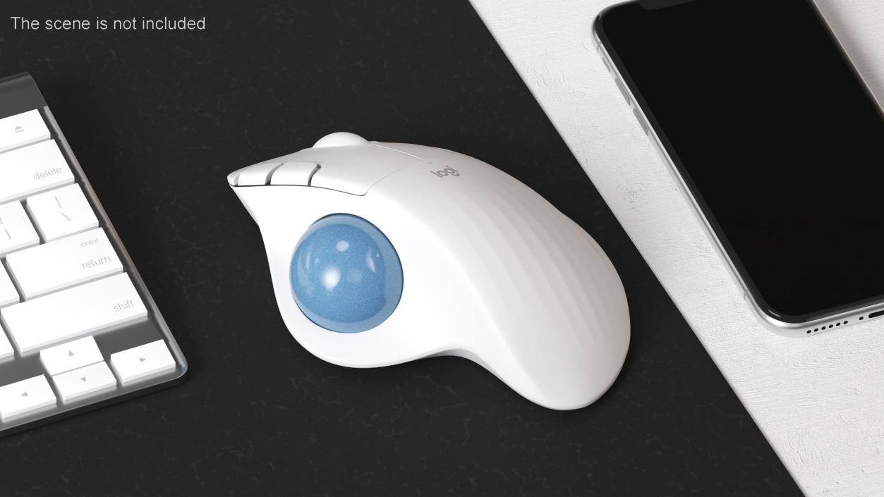 Logitech Ergo M575 Wireless Trackball Mouse White 3D model