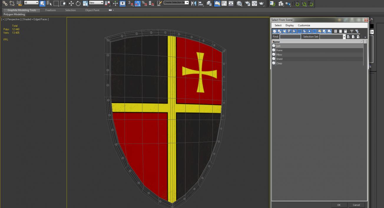 3D European Medieval Heater Shield