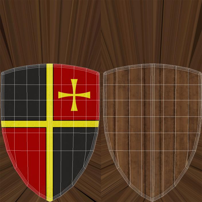 3D European Medieval Heater Shield