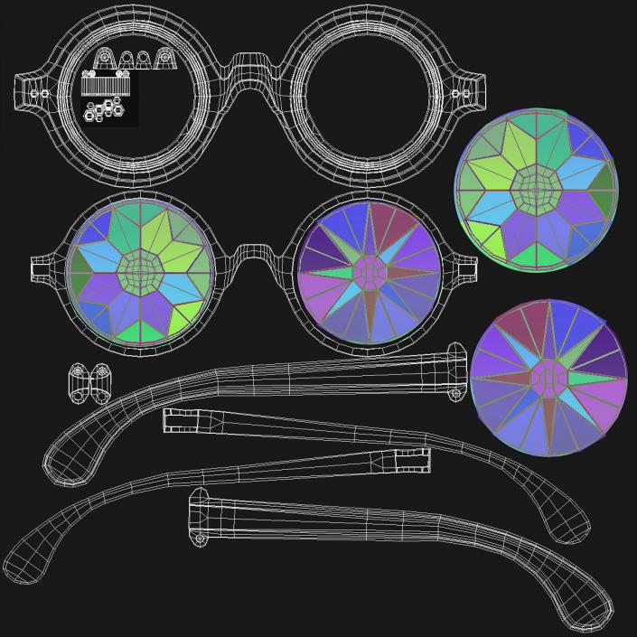 3D Kaleidoscope Crystal Glasses model