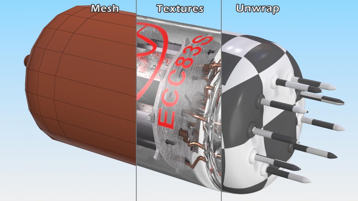 Vacuum Tube ECC83S 12AX7 3D model