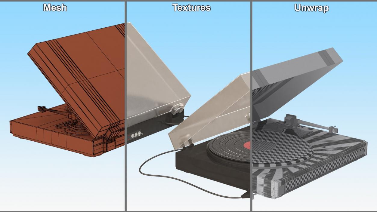 Retro Turntables Collection 3D