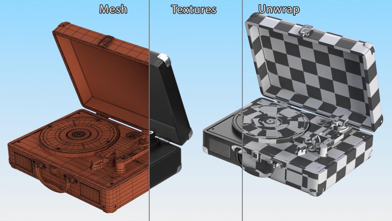 Retro Turntables Collection 3D