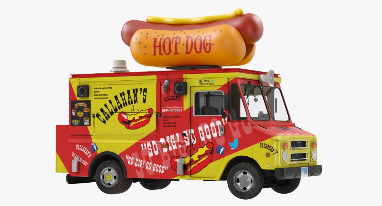 3D model Hot Dog Truck Rigged