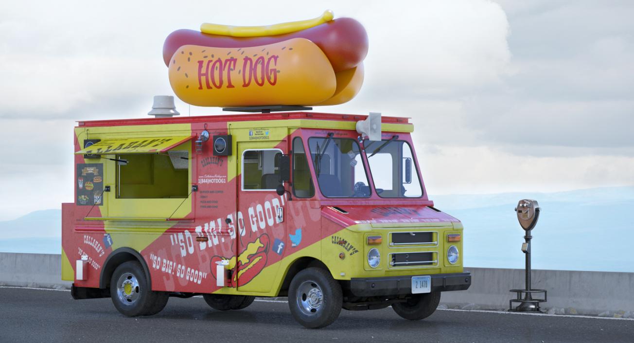 3D model Hot Dog Truck Rigged