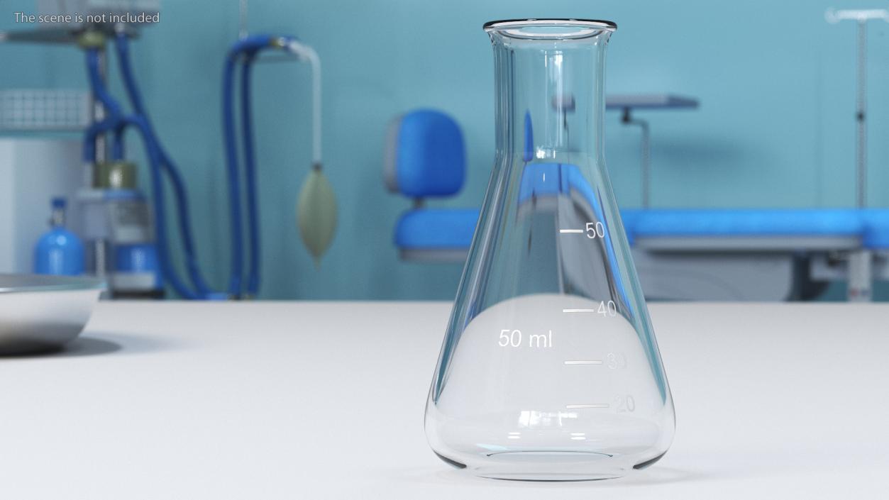 50ML Erlenmeyer Flask Empty 3D