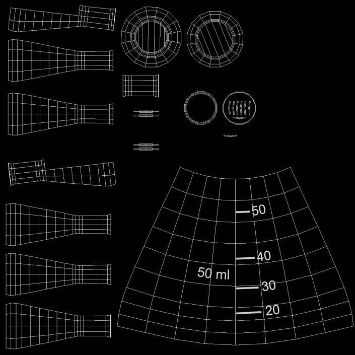 50ML Erlenmeyer Flask Empty 3D