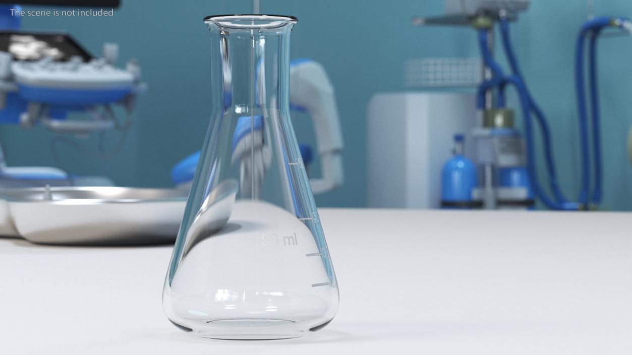 50ML Erlenmeyer Flask Empty 3D