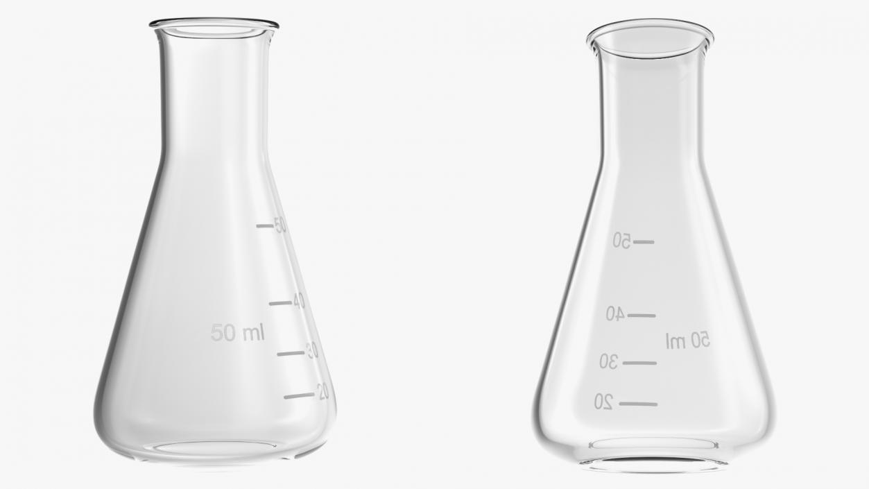 50ML Erlenmeyer Flask Empty 3D