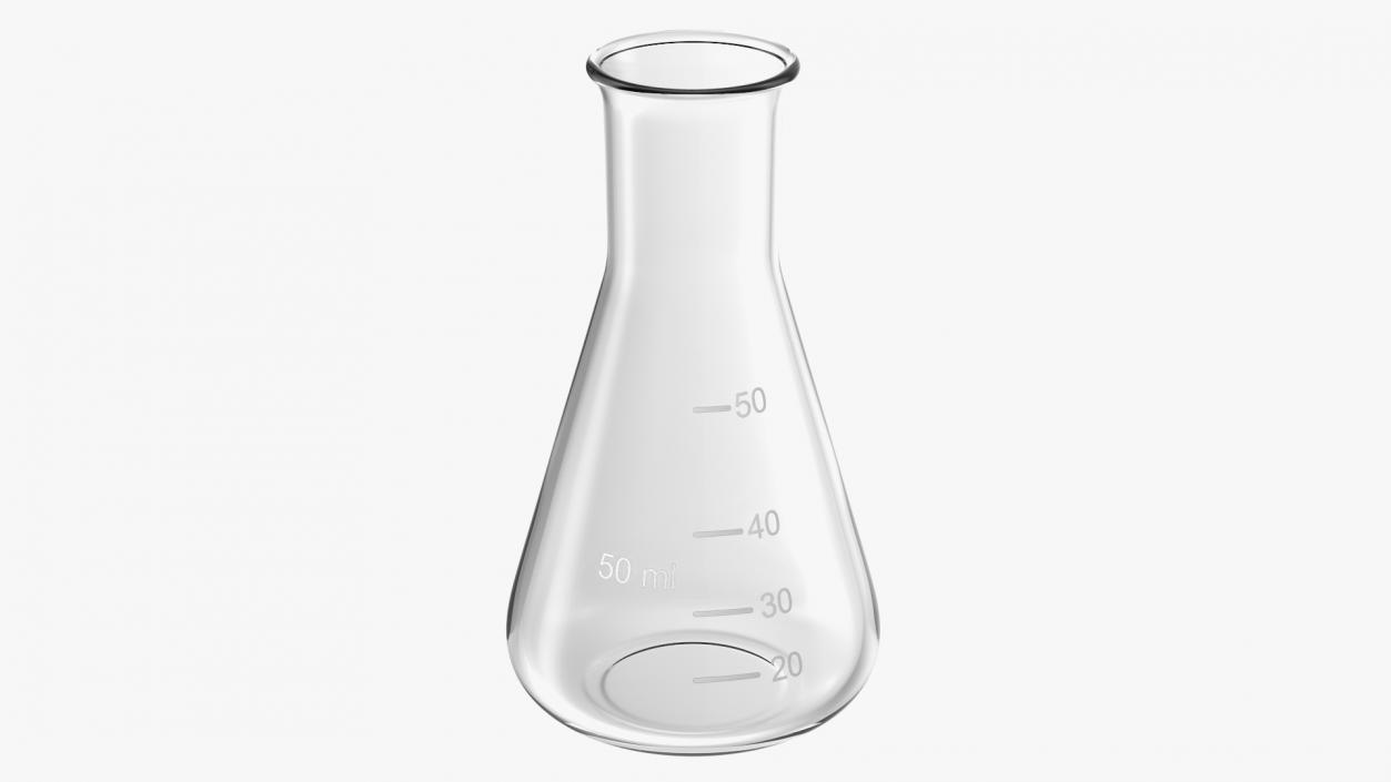 50ML Erlenmeyer Flask Empty 3D