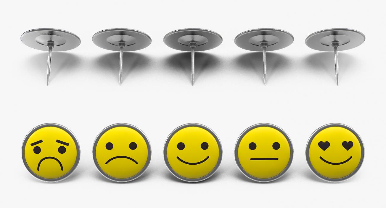 3D model Assorted Smiley Face Pins