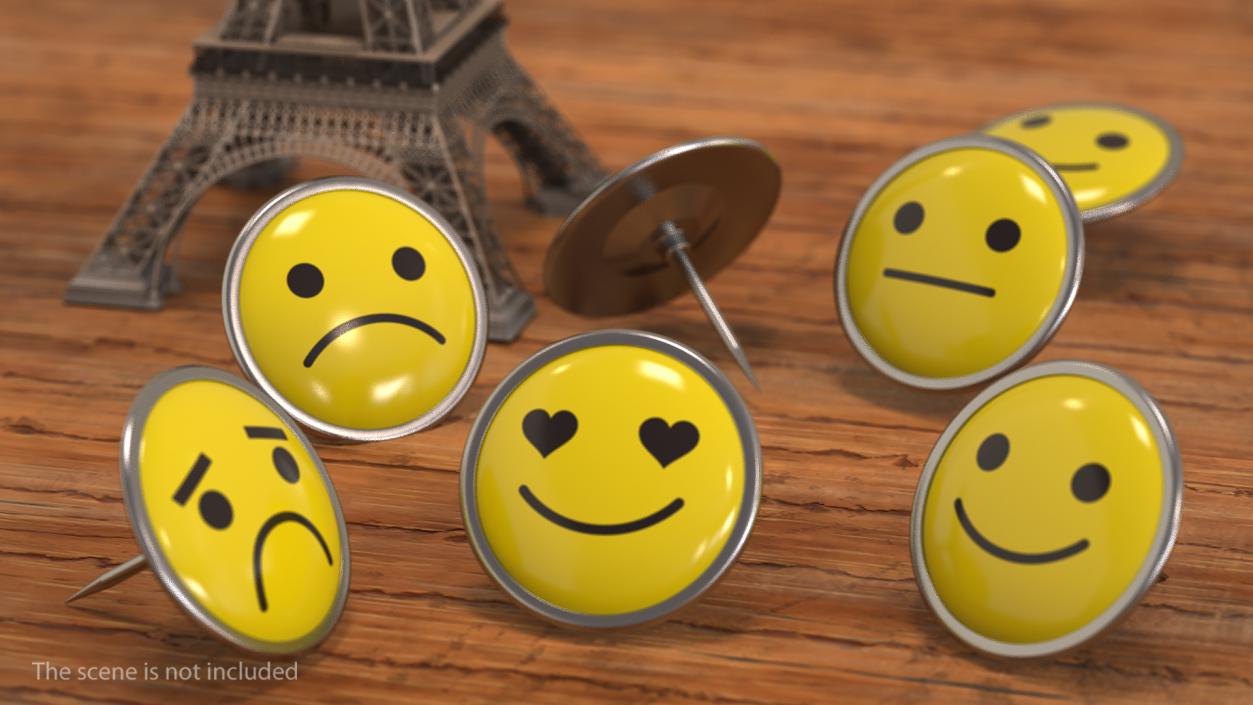 3D model Assorted Smiley Face Pins