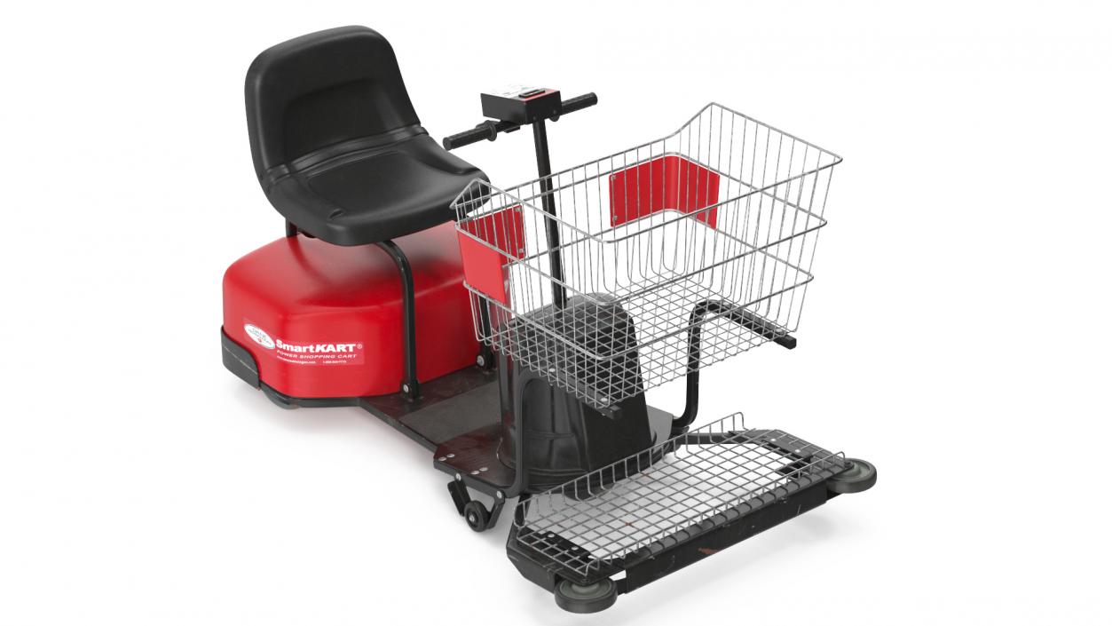 Electric Shopping Cart SmartKART Red Dirty 3D