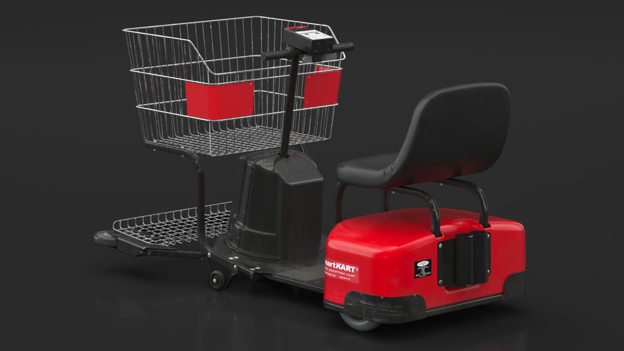 Electric Shopping Cart SmartKART Red Dirty 3D