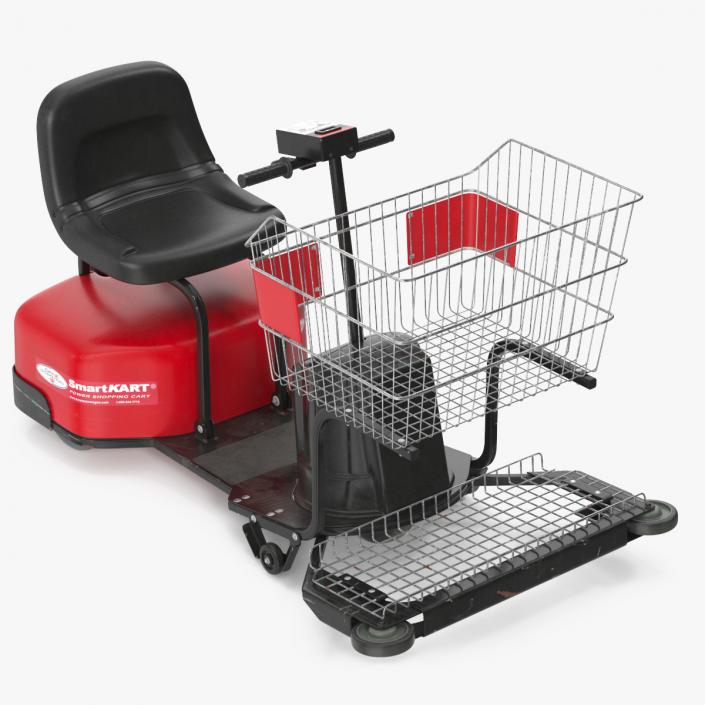 Electric Shopping Cart SmartKART Red Dirty 3D