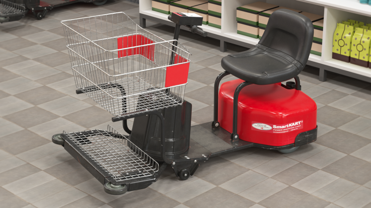 Electric Shopping Cart SmartKART Red Dirty 3D