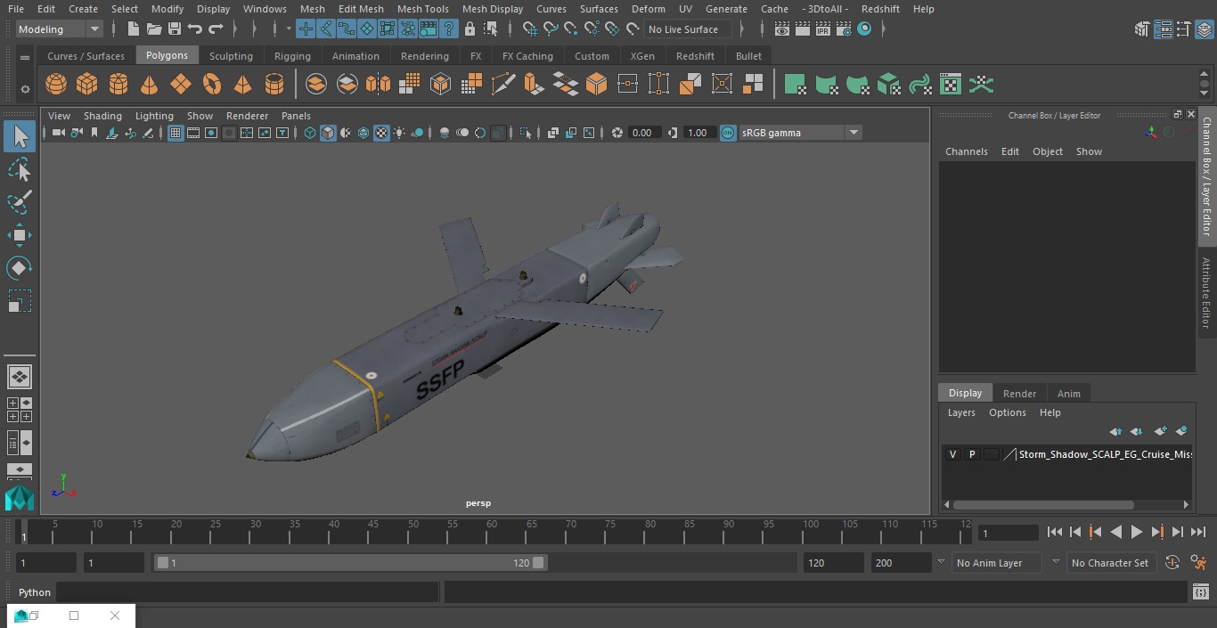 3D Storm Shadow SCALP EG Cruise Missile