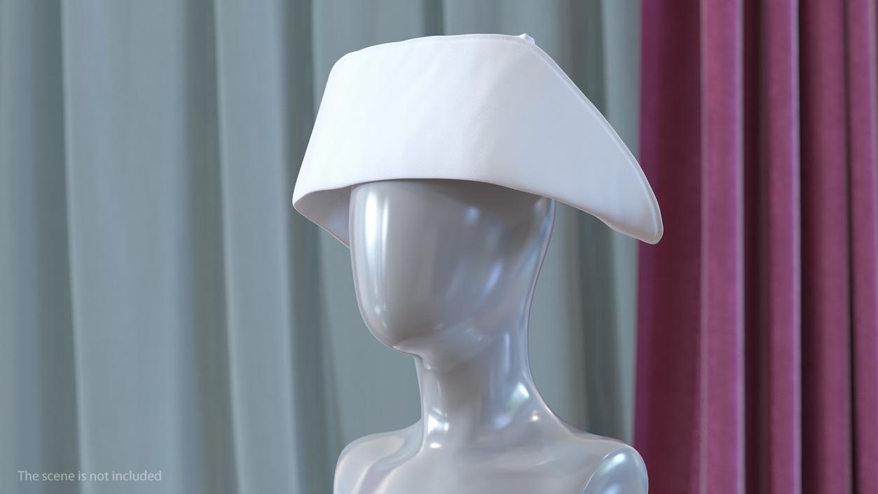 Old Fashioned Nurse Hat White 3D model