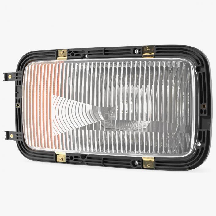 Right Rectangular Halogen H4 Truck Headlight 3D model