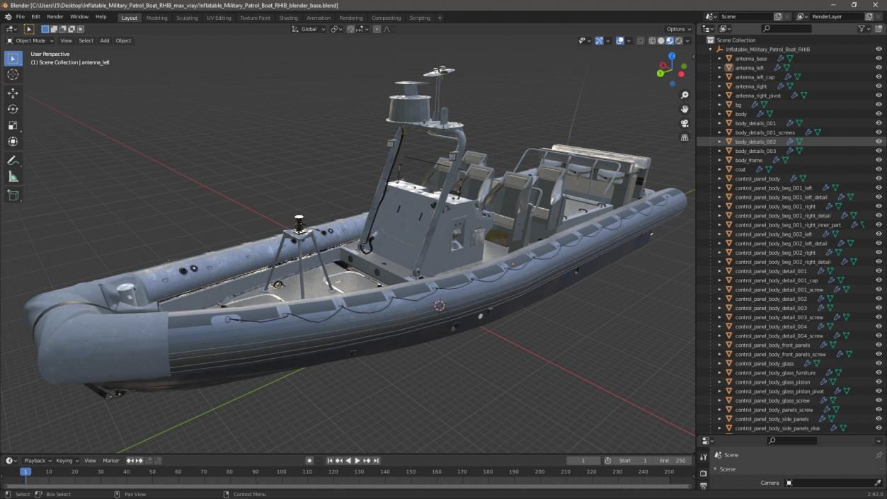 3D Inflatable Military Patrol Boat RHIB