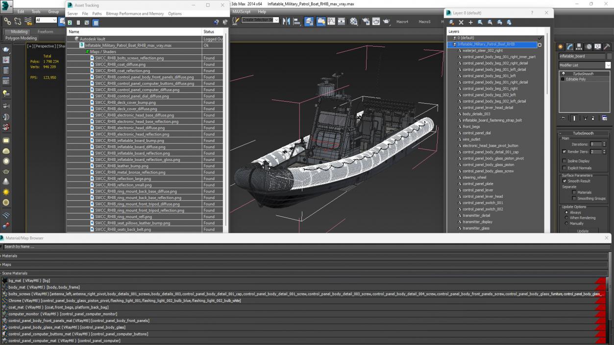 3D Inflatable Military Patrol Boat RHIB