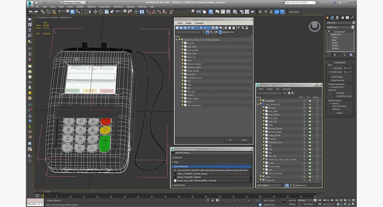 Retail Pos Credit Card Terminal Machine 3D model