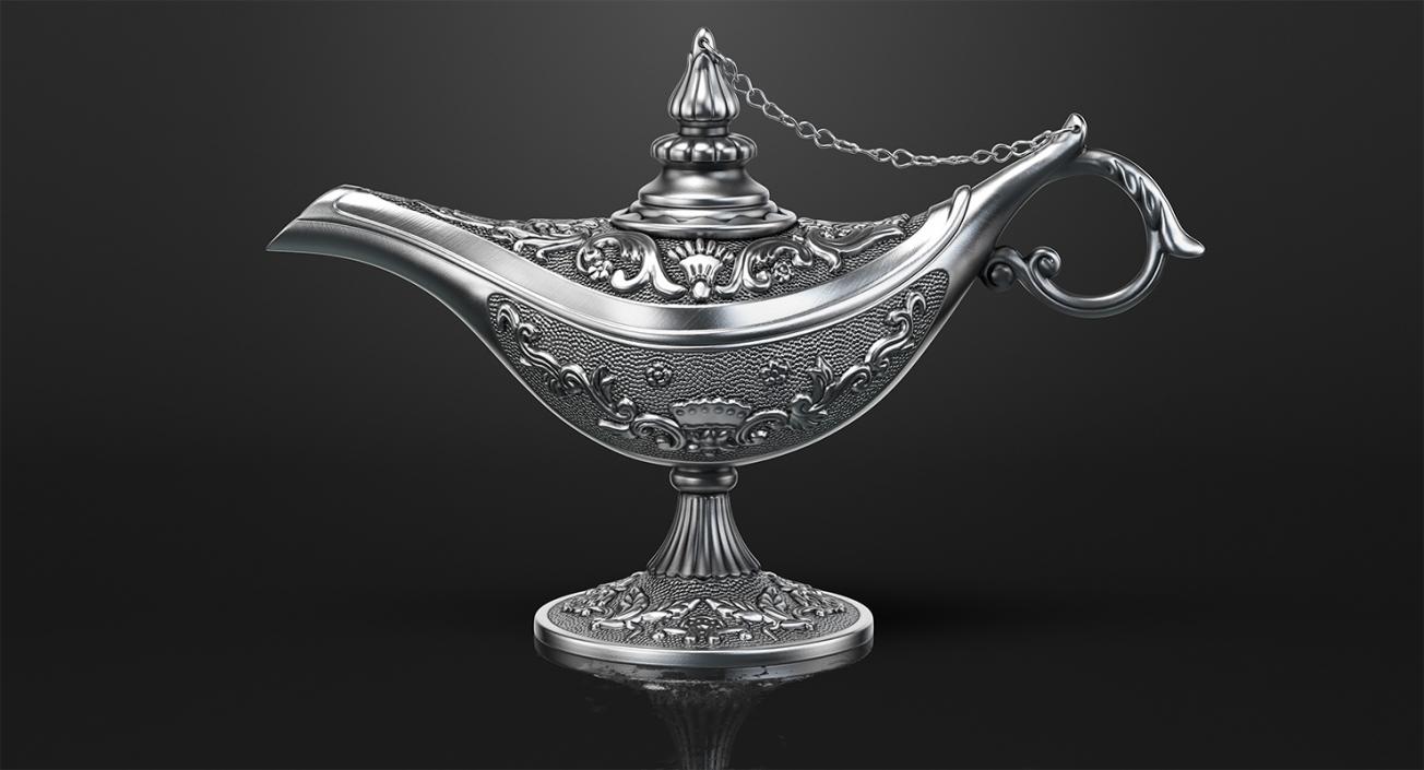 3D model Antique Silver Magic Lamp