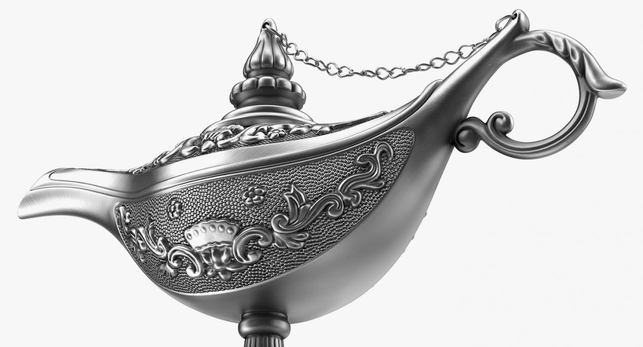 3D model Antique Silver Magic Lamp