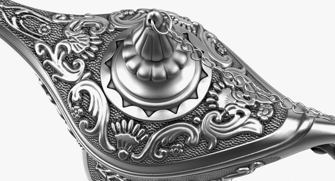 3D model Antique Silver Magic Lamp