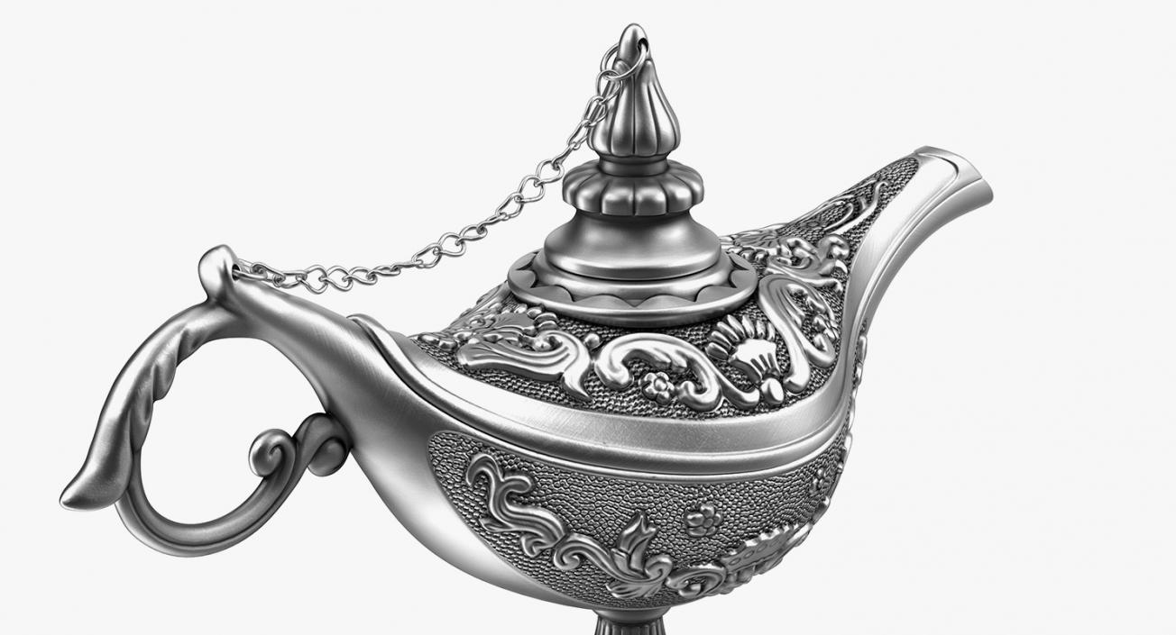 3D model Antique Silver Magic Lamp