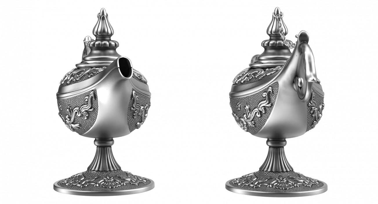 3D model Antique Silver Magic Lamp