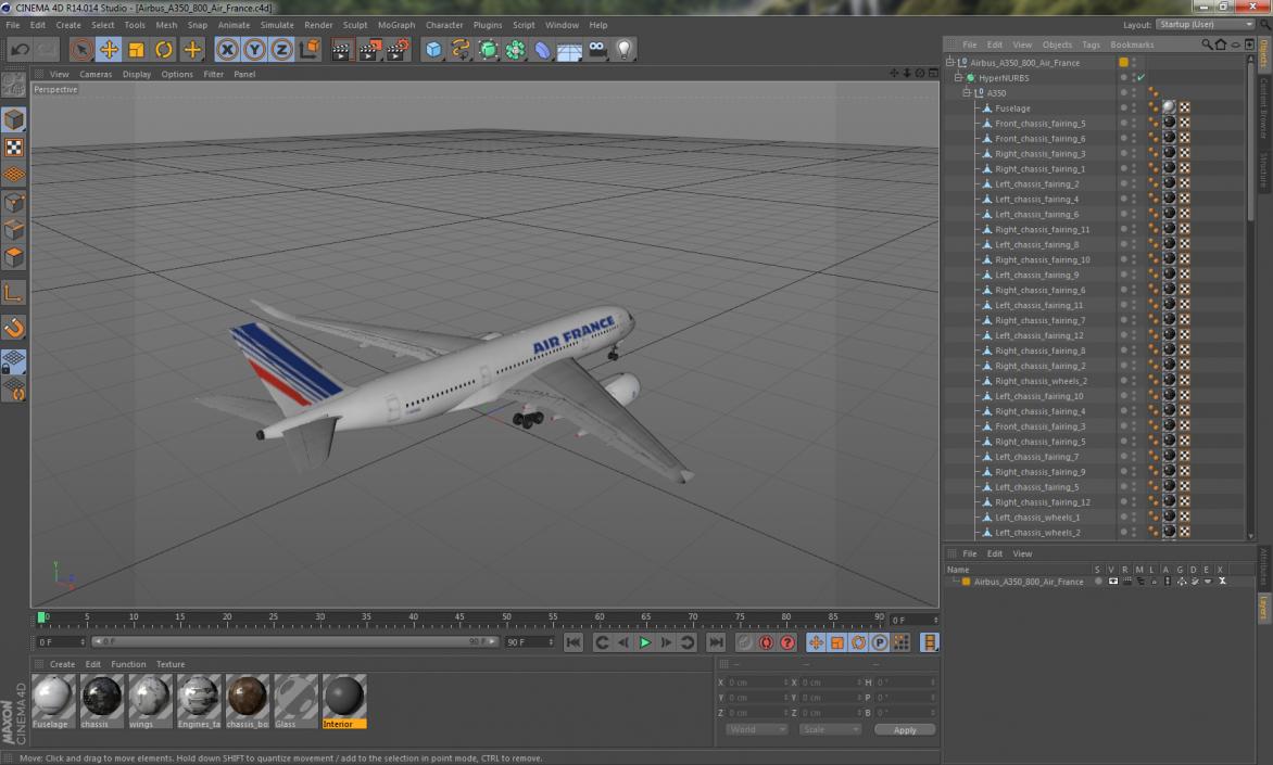 3D Airbus A350-800 Air France