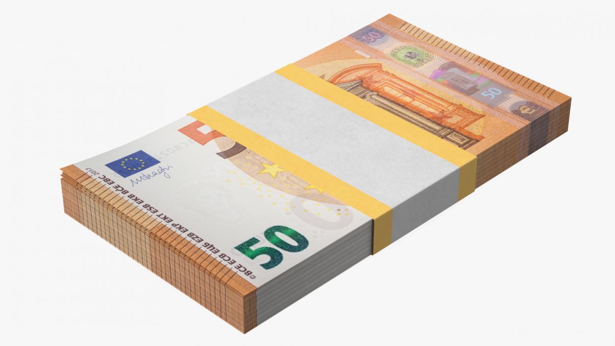 Stack Money 50 Euro 3D model